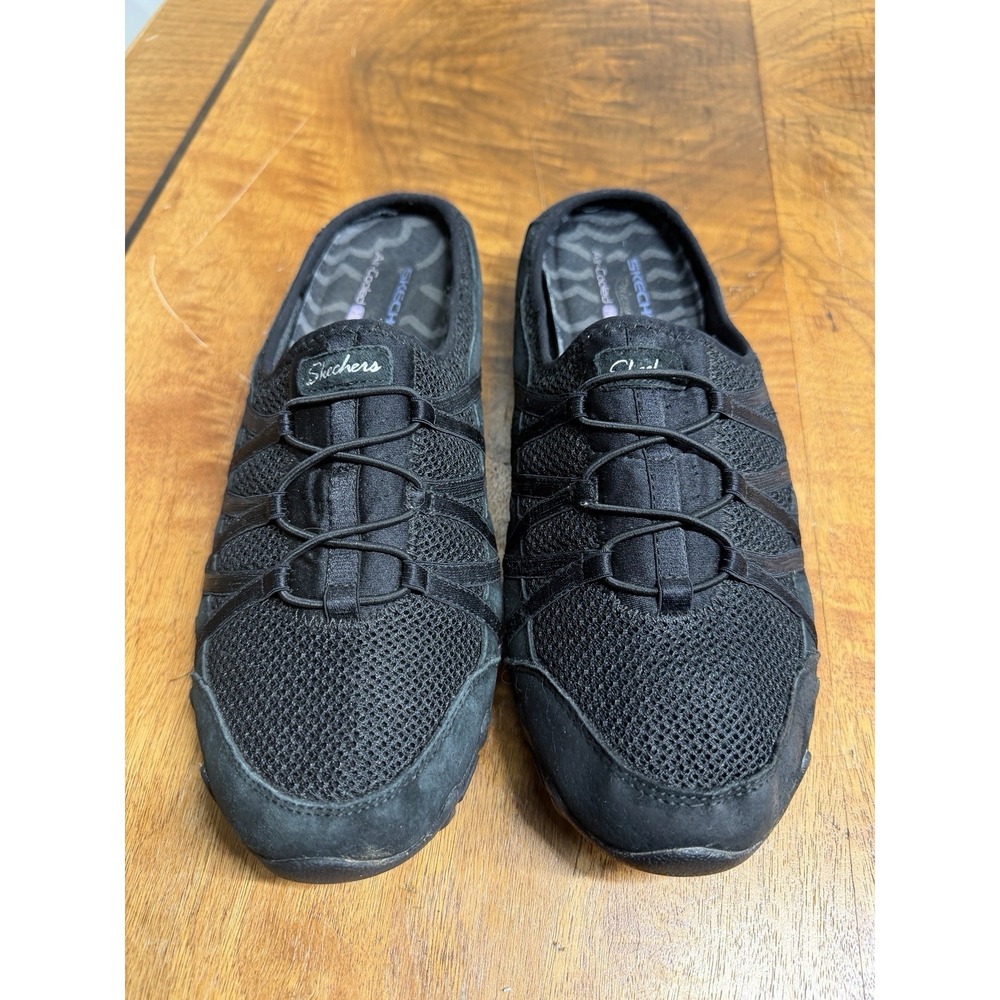 Skechers Women's 10 Black Bikers Clogs Dream Come‎ True Sneakers Slip On Shoes